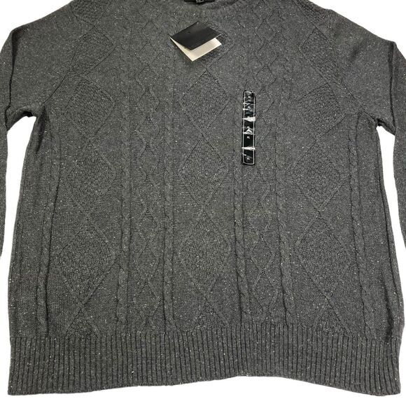 Tricots St. Raphael Sweater Mens XL Gray Cable Knit Fisherman Dark Academia NEW - Picture 4 of 16